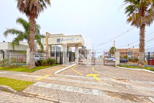 Fachada de casa de condomínio à venda com 3 quartos, 153m² em Aberta dos Morros, Porto Alegre