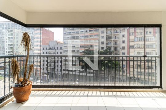 Varanda de apartamento à venda com 1 quarto, 43m² em Santa Cecília, São Paulo