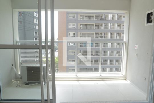 Varanda da Sala de kitnet/studio à venda com 1 quarto, 26m² em Indianópolis, São Paulo