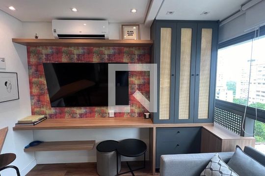 Detalhes da sala  de kitnet/studio à venda com 1 quarto, 18m² em Pinheiros, São Paulo