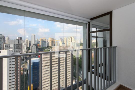 Varanda da Suíte de apartamento para alugar com 1 quarto, 58m² em Jardim das Acácias, São Paulo