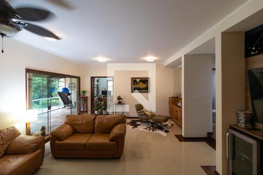 Salas de casa de condomínio para alugar com 4 quartos, 420m² em Sítios de Recreio Gramado, Campinas