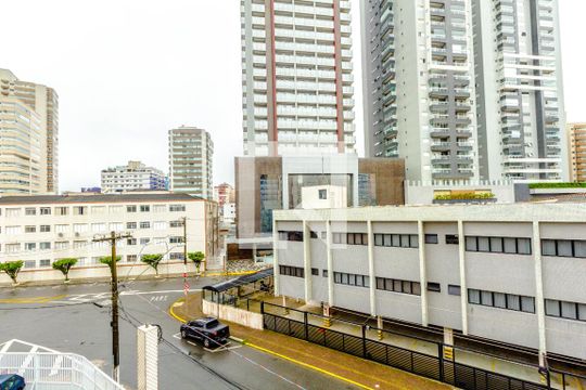 Vista da Sala/Quarto de kitnet/studio para alugar com 1 quarto, 31m² em Boqueirão, Praia Grande