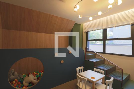 Área comum - Brinquedoteca de kitnet/studio para alugar com 1 quarto, 31m² em Campo Belo, São Paulo