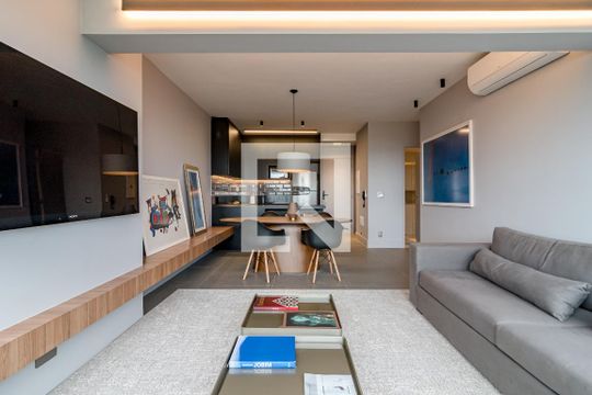 Sala de apartamento para alugar com 1 quarto, 66m² em Pinheiros, São Paulo