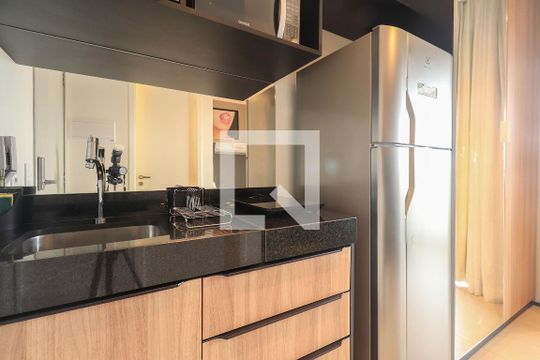 Cozinha de kitnet/studio para alugar com 1 quarto, 21m² em Vila Mariana, São Paulo