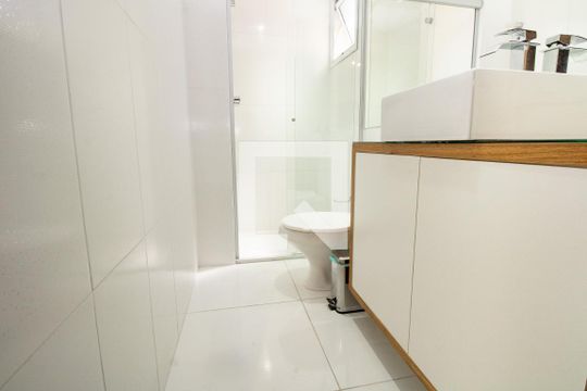 Lavabo, panorâmica  de apartamento à venda com 1 quarto, 58m² em Itaim Bibi, São Paulo