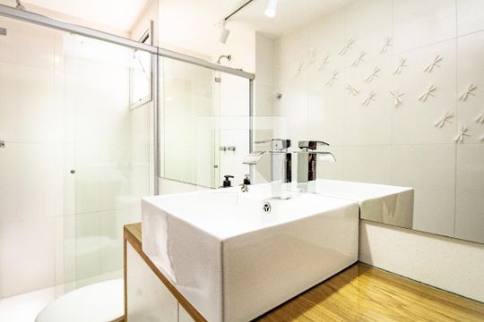 Lavabo,  Cuba da pia  de apartamento à venda com 1 quarto, 58m² em Itaim Bibi, São Paulo