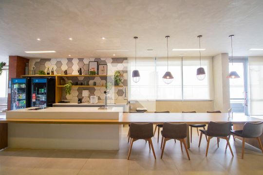 Área comum - Espaço Gourmet de kitnet/studio à venda com 1 quarto, 31m² em Pinheiros, São Paulo