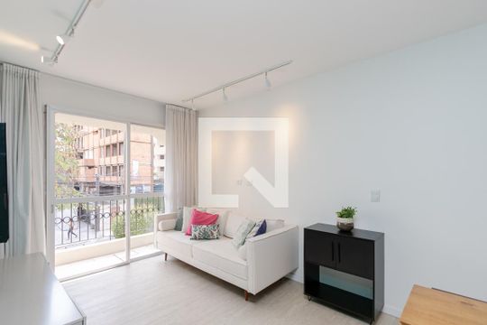 Sala de apartamento para alugar com 1 quarto, 50m² em Brooklin, São Paulo