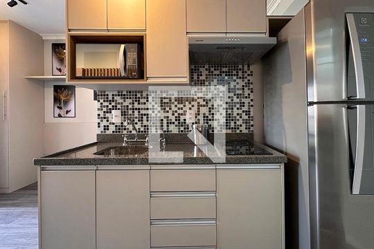Cozinha de kitnet/studio para alugar com 0 quarto, 25m² em Brooklin Paulista, São Paulo