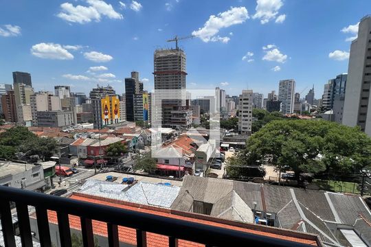Vista da Sacada de kitnet/studio à venda com 1 quarto, 28m² em Pinheiros, São Paulo