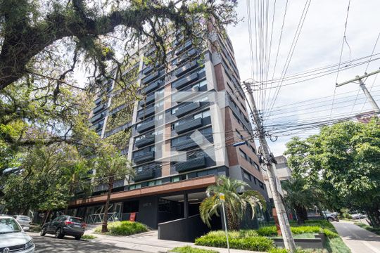 Fachada e portaria de apartamento à venda com 1 quarto, 26m² em Mont’serrat, Porto Alegre