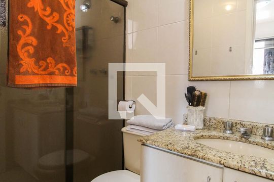 Banheiro da Suíte de apartamento à venda com 3 quartos, 90m² em Vila Regente Feijó, São Paulo