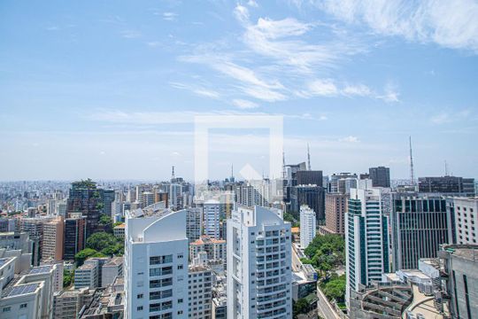 Vista da Varanda da Sala de apartamento à venda com 1 quarto, 77m² em Cerqueira César, São Paulo