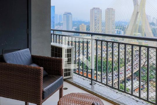 Varanda da Sala de apartamento para alugar com 1 quarto, 75m² em Cidade Monções, São Paulo