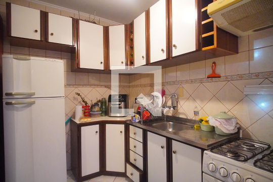 Cozinha de apartamento à venda com 1 quarto, 51m² em Centro, São Leopoldo