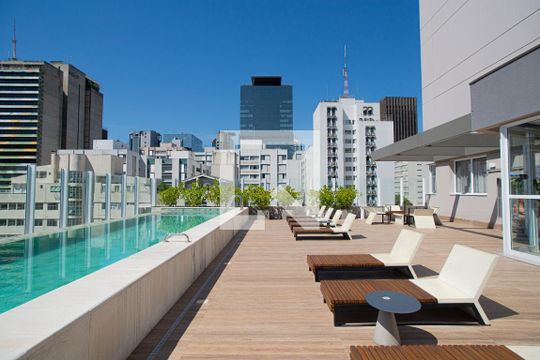 Área comum - Piscina de kitnet/studio à venda com 1 quarto, 31m² em Bela Vista, São Paulo