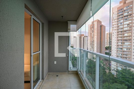 Varanda da Sala/cozinha de apartamento à venda com 1 quarto, 38m² em Vila Andrade, São Paulo