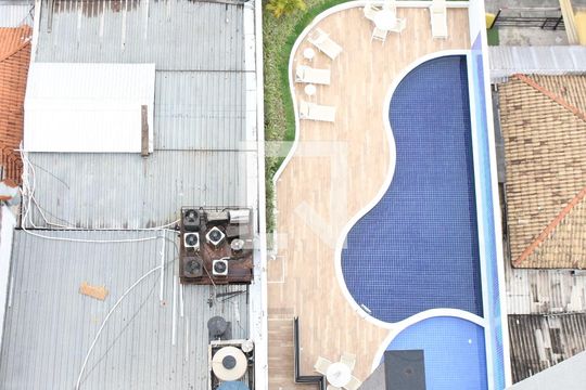 Sala - Vista Piscina de kitnet/studio à venda com 1 quarto, 28m² em Vila Dom Pedro Ii, São Paulo