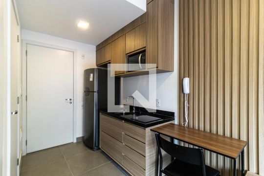 Cozinha de kitnet/studio à venda com 1 quarto, 27m² em Vila Buarque, São Paulo