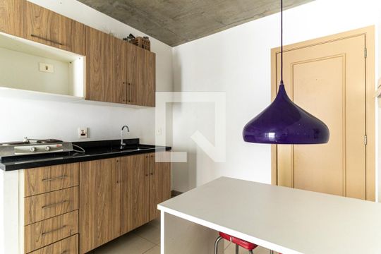 Cozinha - Armários de kitnet/studio para alugar com 1 quarto, 22m² em República, São Paulo