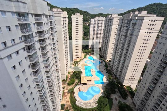 Vista da Varanda da Sala de Estar e Jantar de apartamento para alugar com 3 quartos, 84m² em Marapé, Santos