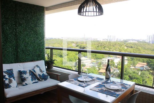 Varanda da Sala de apartamento para alugar com 3 quartos, 115m² em Pituaçu, Salvador