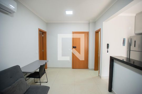 Sala de apartamento para alugar com 1 quarto, 45m² em Jardim Recreio , Ribeirão Preto
