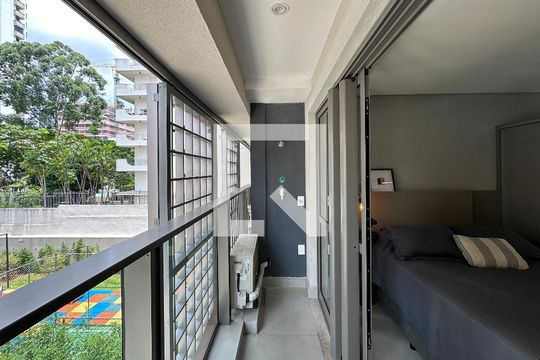 Sacada de apartamento à venda com 1 quarto, 24m² em Brooklin, São Paulo