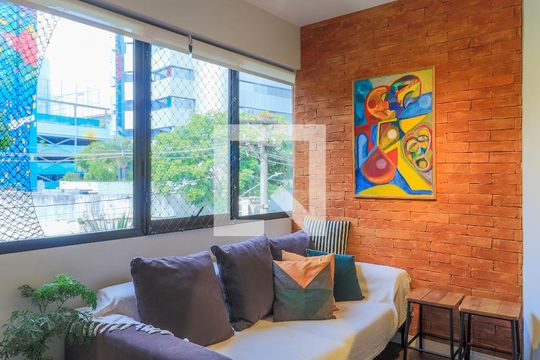 Sala de apartamento à venda com 1 quarto, 50m² em Cidade Monções, São Paulo