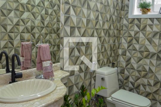 Lavabo de casa de condomínio à venda com 5 quartos, 450m² em Vargem Pequena, Rio de Janeiro