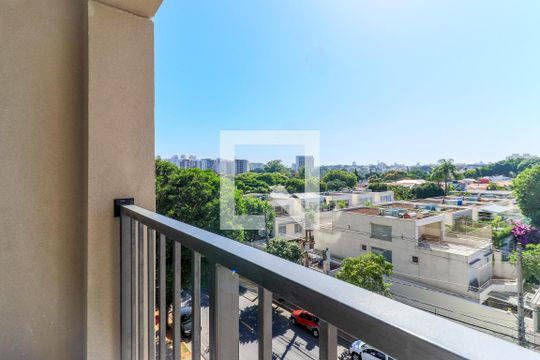 Varanda da Sala de kitnet/studio à venda com 1 quarto, 24m² em Campo Belo, São Paulo
