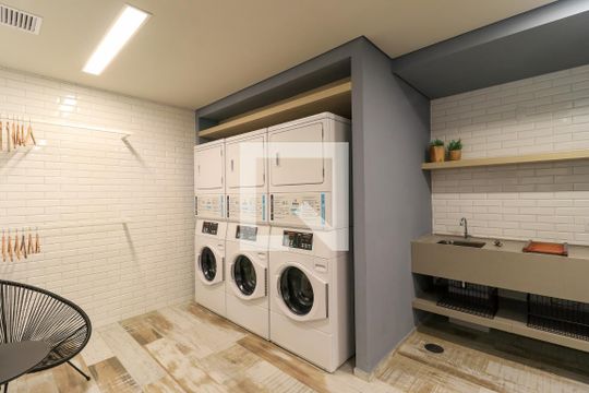 Área comum - Lavanderia de kitnet/studio à venda com 1 quarto, 24m² em Campo Belo, São Paulo