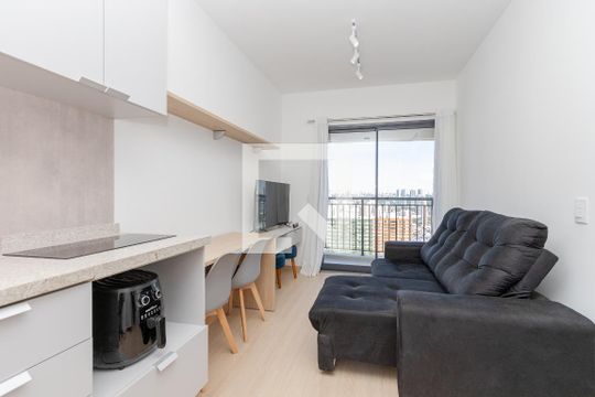 Sala de apartamento para alugar com 1 quarto, 34m² em Santo Amaro, São Paulo