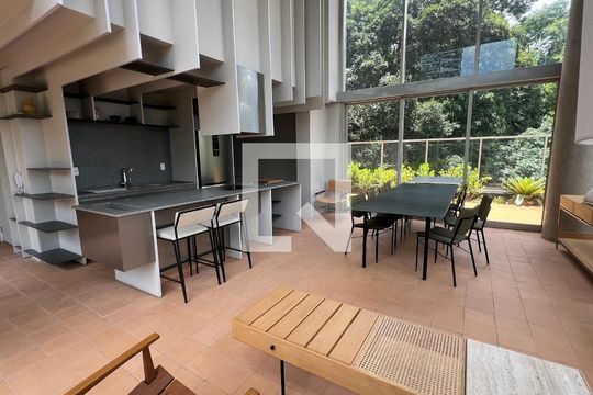 Área gourmet de kitnet/studio para alugar com 1 quarto, 29m² em Pinheiros, São Paulo