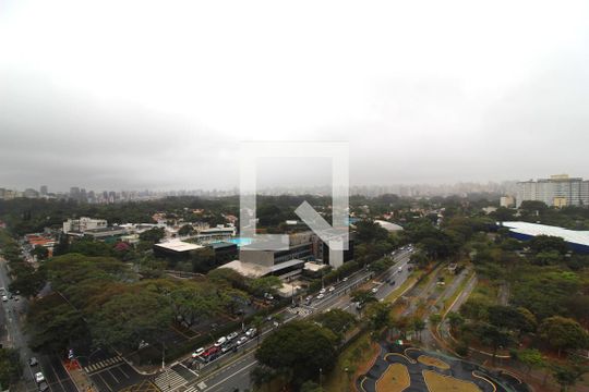 Vista da Sala de apartamento à venda com 1 quarto, 60m² em Indianópolis, São Paulo