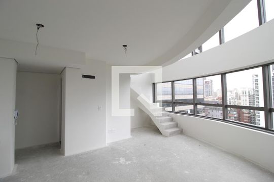 Sala/Cozinha de apartamento à venda com 1 quarto, 60m² em Indianópolis, São Paulo
