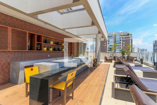 Área comum - Terraço de kitnet/studio para alugar com 1 quarto, 43m² em Cidade Monções, São Paulo