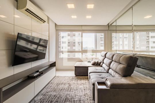 Sala de apartamento à venda com 2 quartos, 66m² em São Sebastião, Porto Alegre