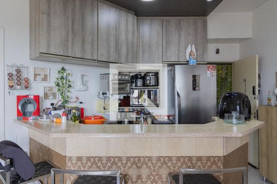 cozinha de apartamento à venda com 1 quarto, 40m² em Jardim Ampliação, São Paulo