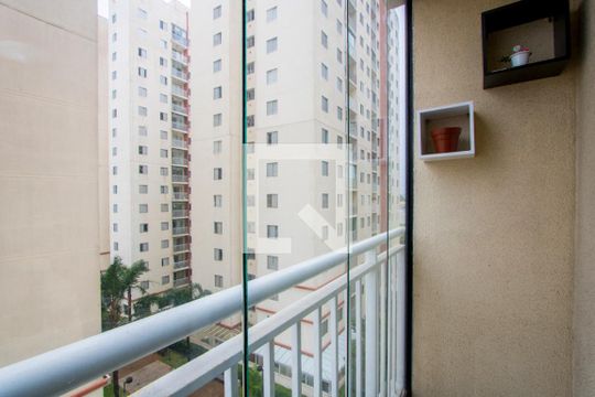 Varanda da sala de apartamento à venda com 2 quartos, 45m² em Vila Homero Thon, Santo André