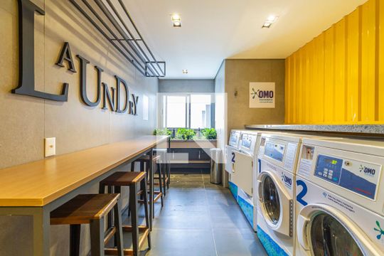 Área comum - Lavanderia de kitnet/studio para alugar com 1 quarto, 39m² em Sumarezinho, São Paulo
