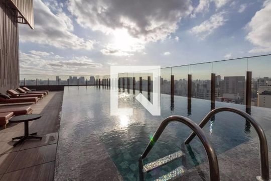 Área comum - Piscina de kitnet/studio à venda com 1 quarto, 28m² em Vila Nova Conceição, São Paulo
