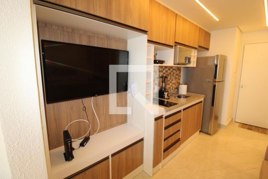 Cozinha de kitnet/studio para alugar com 1 quarto, 25m² em Vila Andrade, São Paulo