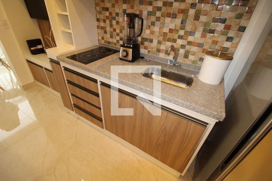 Cozinha - Armários de kitnet/studio para alugar com 1 quarto, 25m² em Vila Andrade, São Paulo
