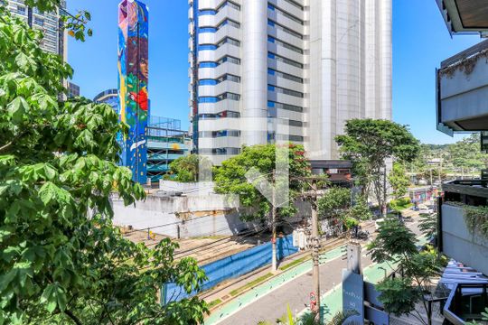 Vista da Varanda da Sala de apartamento à venda com 1 quarto, 48m² em Cidade Monções, São Paulo