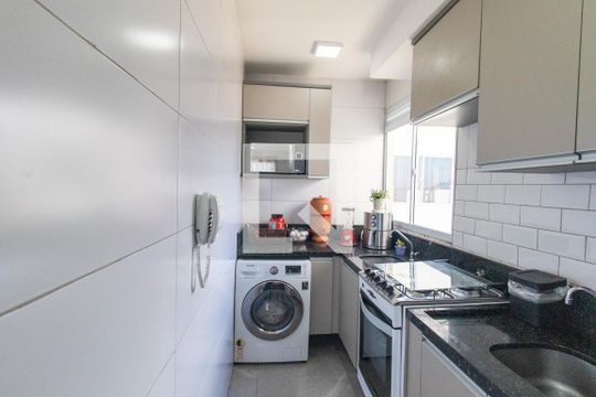Cozinha e Área de Serviço de apartamento para alugar com 2 quartos, 37m² em Colônia Rio Grande, São José dos Pinhais