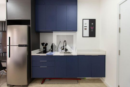 Cozinha de apartamento para alugar com 1 quarto, 27m² em Vila Clementino, São Paulo