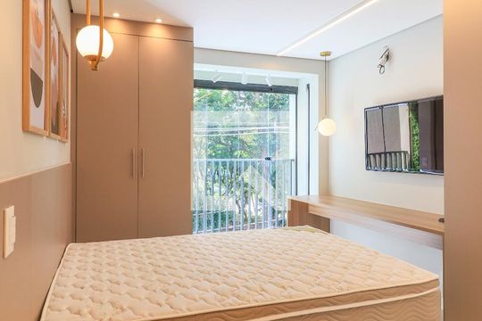 Sala/Quarto de kitnet/studio para alugar com 1 quarto, 25m² em Brooklin Paulista, São Paulo